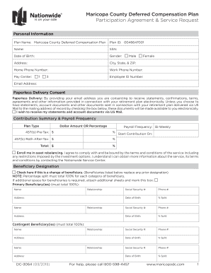 Maricopa County Deferred Compensation Plan Participation Agreement