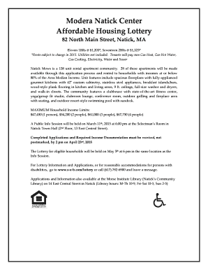 Nyc housing lottery application - Modera Natick Center - natickma