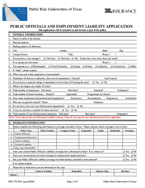 Public Officials and Employment Practices Application