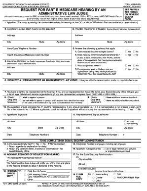 Request for Part B Medicare Hearing