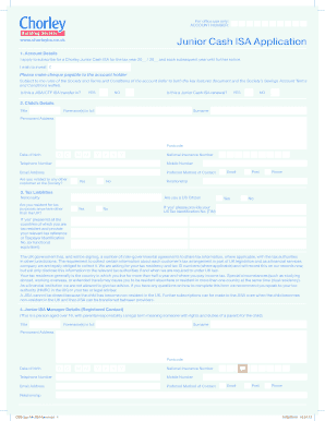 Junior Cash ISA Application