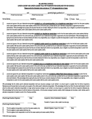 Millard Public Schools Career Academy Transportation Consent Form