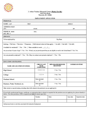 Employment Application Form