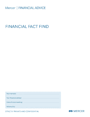 Financial Fact Find Form