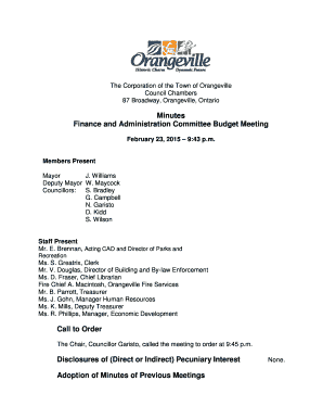 Finance and Admin Minutes - orangevilleca
