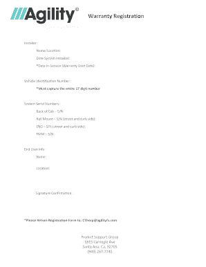 Warranty Registration Form