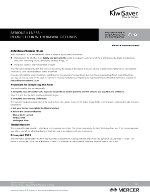 Serious Illness Withdrawal Request Form