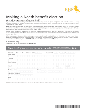 Death Benefit Election Form