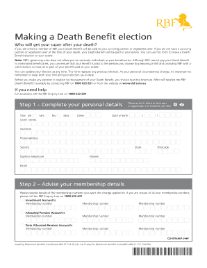 Death Benefit Election Form