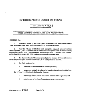 Texas Civil Case Information Sheet