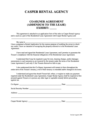 Co-Signer Agreement for Residential Lease