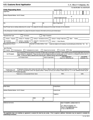 US Customs Bond Application