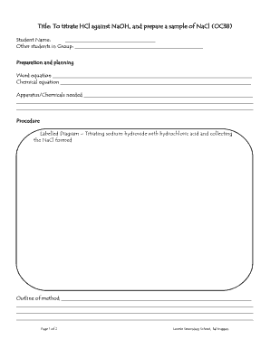 Chemistry Lab Report Template