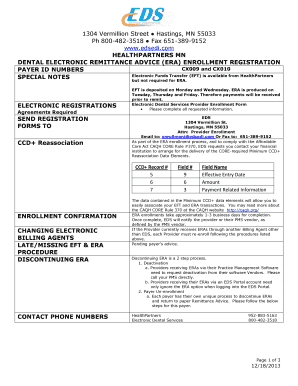 Dental Electronic Remittance Advice Enrollment Form