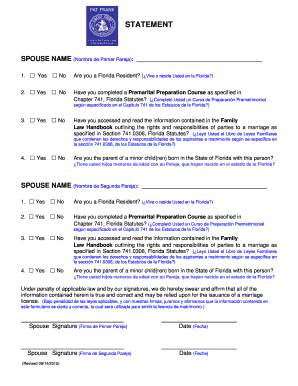 Florida Marriage License Application