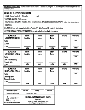 Insulin Orders Form