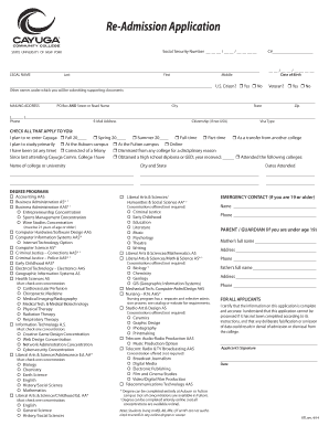 SUNY Re-Admission Application