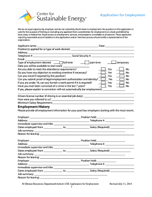 Application for Employment