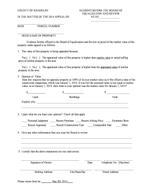 Property Tax Appeal Form