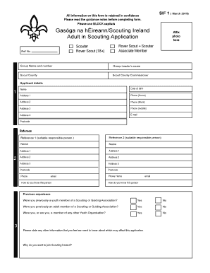 Scouting Ireland Adult Application Form