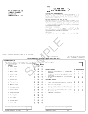 Walmart Proxy Voting Form
