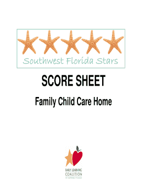 Family Child Care Home Score Sheet