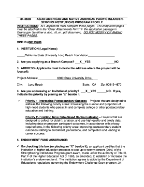 Asian American and Native American Pacific Islander-Serving Institutions Program Profile