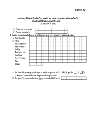 Form 26C Annual Return of Tax Deduction for Contractors
