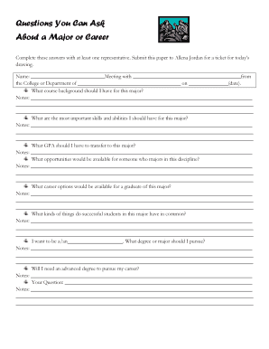 Career and Major Information Form