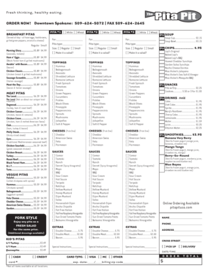 Pita Pit Order Form
