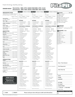 Breakfast Pita Order Form