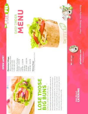 Pita Pit Menu