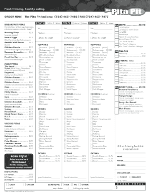 Pita Pit Order Form