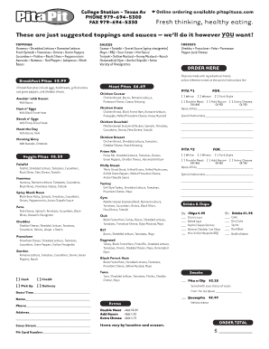 Pita Order Form