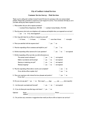 City of Lockhart Animal Services Survey