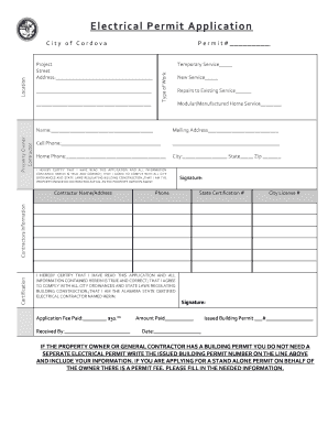 Electrical Permit Application