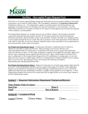Auxiliary - Non-capital Project Request Form - Facilities - facilities gmu