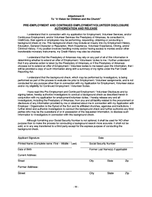 Pre-Employment Background Check Authorization