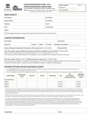Camp Registration Form