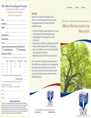 Ohio Genealogical Society Membership Application