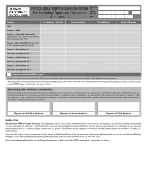 FATCA Self Certification Form
