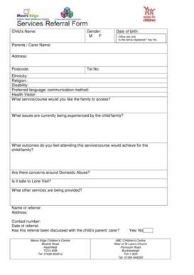Child and Family Service Referral Form