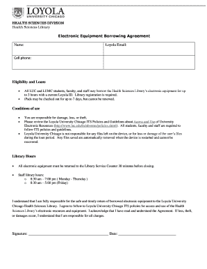 Electronic Equipment Borrowing Agreement