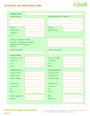 Account Application Form