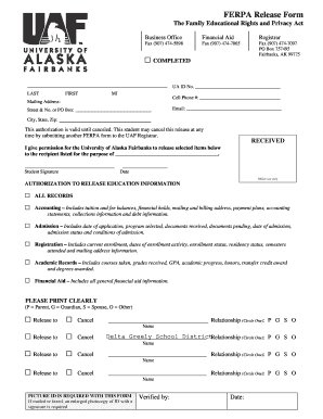 FERPA Release Form