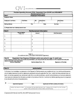 FSA HRA MERP Reimbursement Form