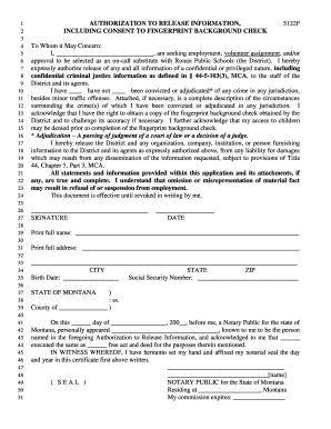 Authorization to Release Information and Consent to Background Check