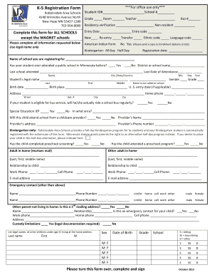 K-5 Registration Form