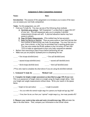 Body Composition Assessment Form