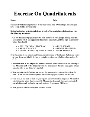 Exercise On Quadrilaterals